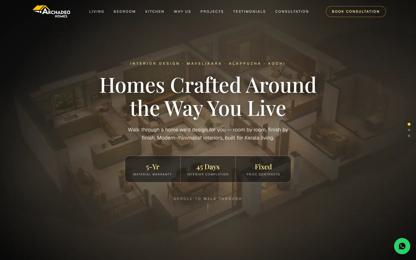 Archadeo Homes website, built by AIbis Hub